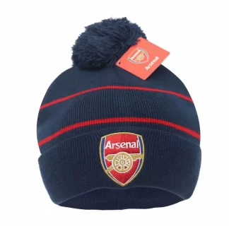 Gorro de punto de invierno con pompón de aficionado del Arsenal