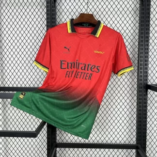 2025/2026 AC Milan Edición Co-Branded Roja Camiseta de Fútbol Calidad Tailandesa