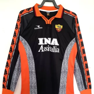 1998/1999 Camiseta de Fútbol Retro Tercera Equipación Visitante Roma de Manga Larga 1:1 Calidad Tailandesa