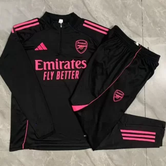 2025/2026 Arsenal Chándal Semi-Cremallera Negro Camiseta Fútbol Calidad Thai Set