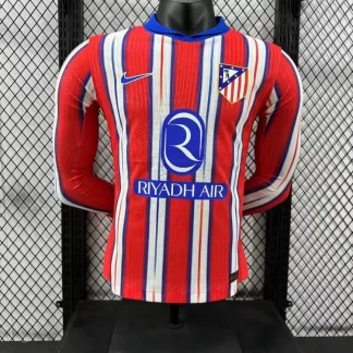 2024/2025 Versión Jugador Atlético de Madrid Local Manga Larga Calidad Tailandesa