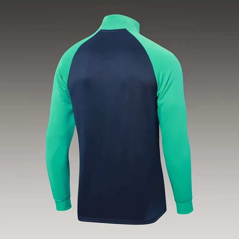 2024/2025 Barcelona Media Cremallera Chándal Azul Real Camiseta Set
