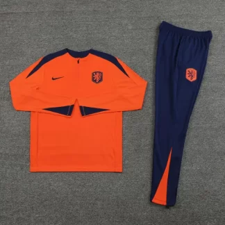 2026 Conjunto de Entrenamiento Media Cremallera Naranja de Países Bajos Camiseta de Fútbol AAA Grado Fan