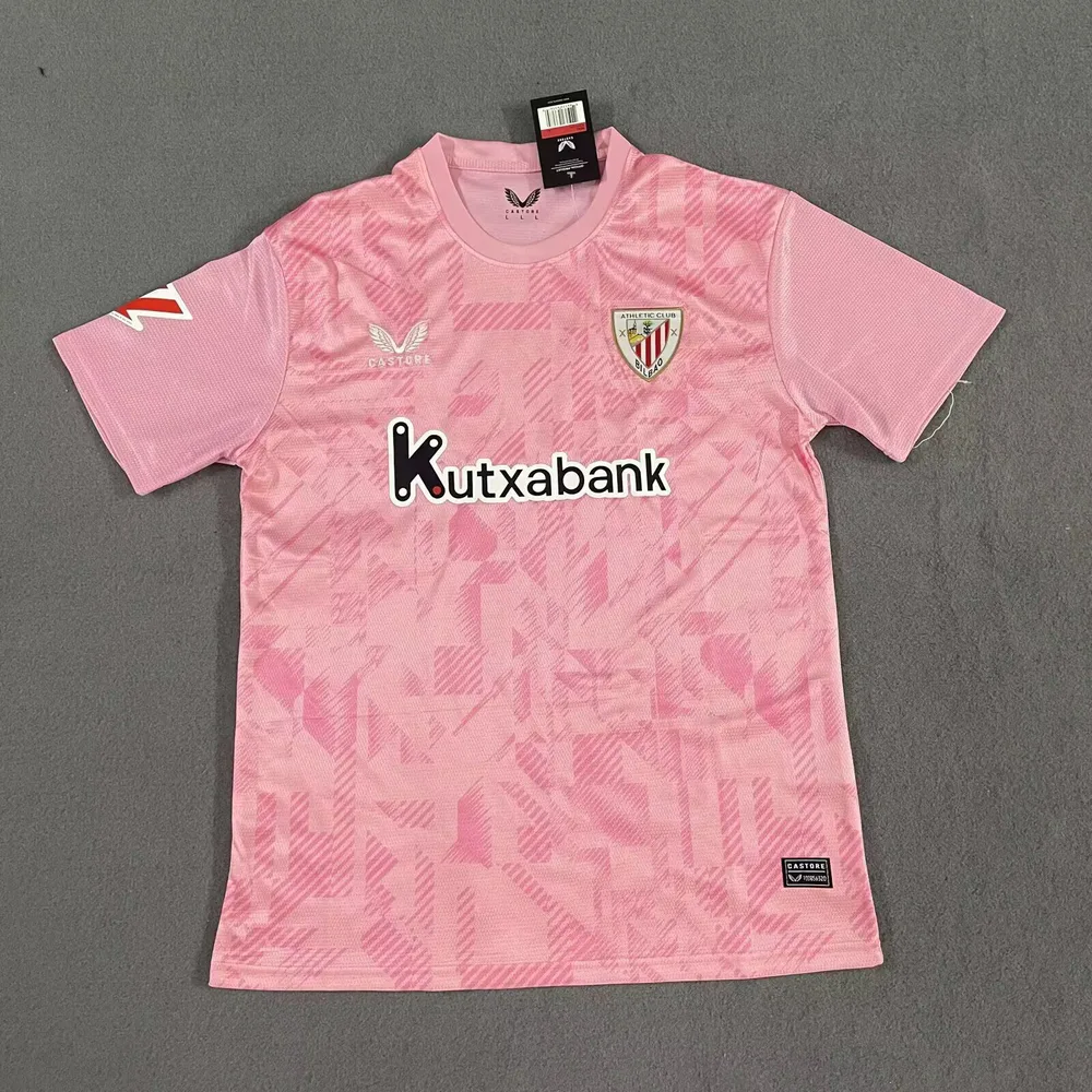 2025/2026 Camiseta de Fútbol Rosa Chándal del Athletic Club Calidad Tailandesa