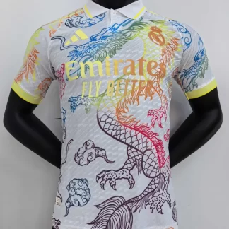 Camiseta de Fútbol Real Madrid 2025/2026 Versión Jugador Edición Especial Dragón Multicolor Blanco Calidad Tailandesa