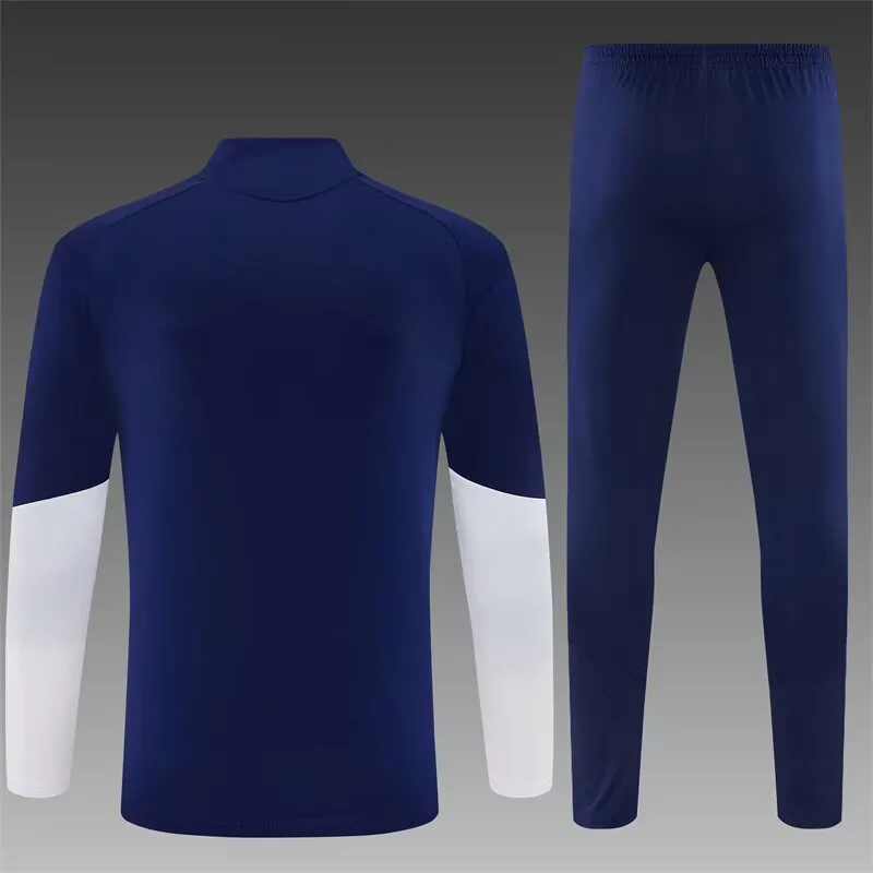 2026/2027 Real Madrid Chándal de Entrenamiento Media Cremallera Azul Camiseta de Fútbol 1:1 Calidad Tailandesa
