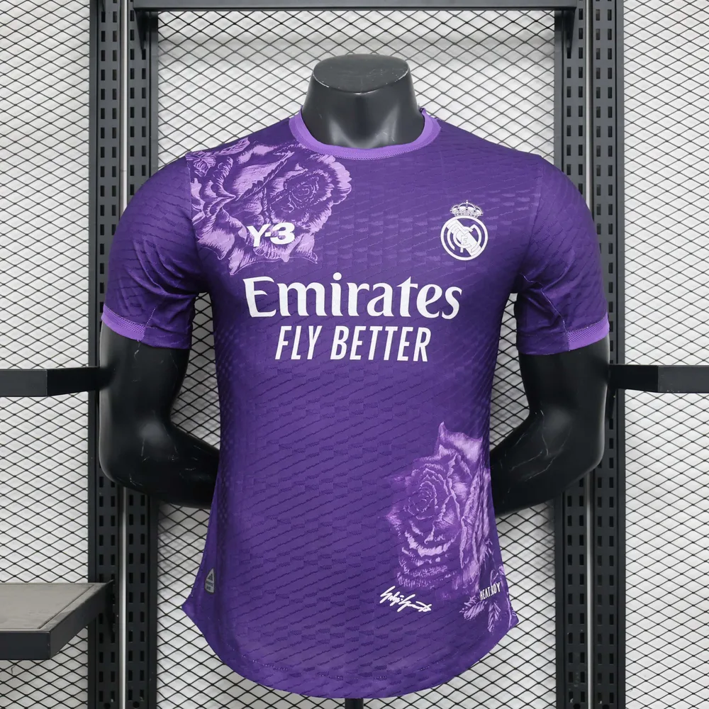 Camiseta de Fútbol Edición Especial Púrpura Y-3 del Real Madrid Versión Jugador 2024/2025 Calidad Tailandesa