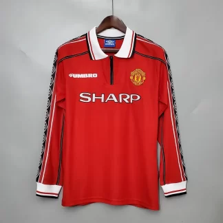 Camiseta de Fútbol Retro Manga Larga 1998-1999 Local Manchester United Calidad Tailandesa