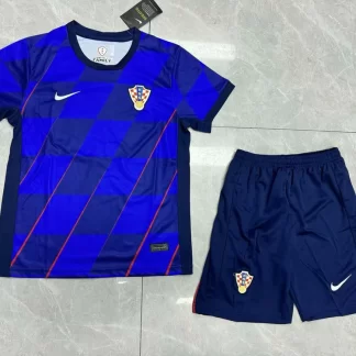 Camiseta Visitante de la Selección de Croacia 2024 Calidad Tailandesa Talla Infantil