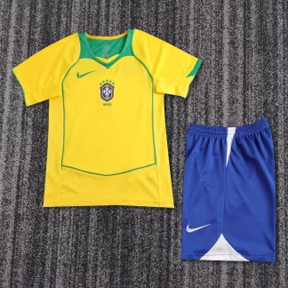 2004 Retro Brasil Local Camiseta de Fútbol 1:1 Calidad Tailandesa Talla Infantil