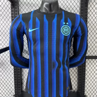 Camiseta de fútbol Local de Inter Milan Versión Jugador Manga Larga 2025/2026 Calidad Thai