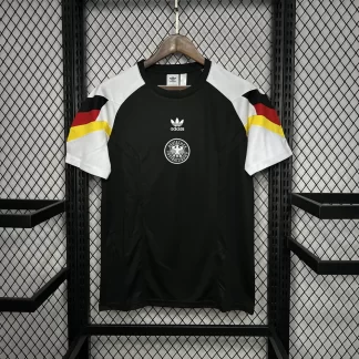 Camiseta de Fútbol de Entrenamiento 2024 de Alemania Blanca y Negra AAA calidad aficionado