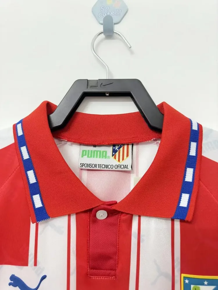 1994/1995 Retro Atletico Madrid Camiseta de Local Fútbol Calidad Tailandesa
