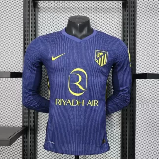 2025/2026 Camiseta de Fútbol Visitante del Atlético de Madrid Versión Jugador Manga Larga Calidad Tailandesa