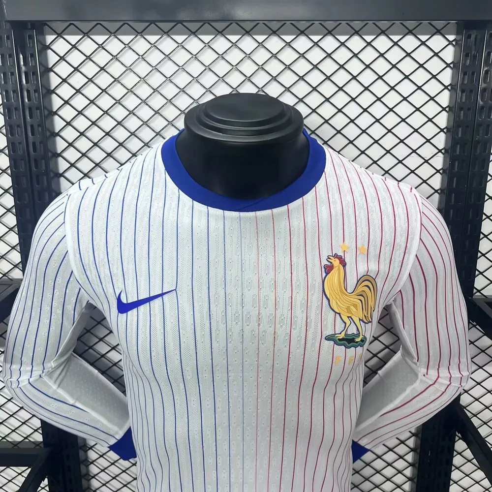 Camiseta Visitante de Francia Versión Jugador Manga Larga 2024-2025 Calidad Tailandesa