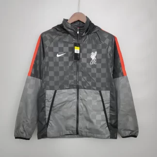 Cortavientos Liverpool 2021/2022 Negro-Gris Cuadros Camiseta de Fútbol Calidad Tailandesa