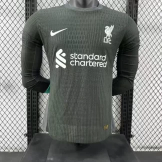 2024/2025 Camiseta de Fútbol Suplente Manga Larga Versión Jugador Liverpool Calidad Tailandesa
