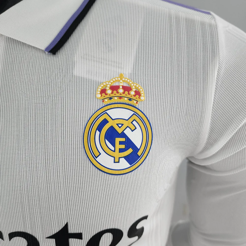 2022/2023 Manga Larga Versión Jugador Real Madrid Local Calidad Tailandesa