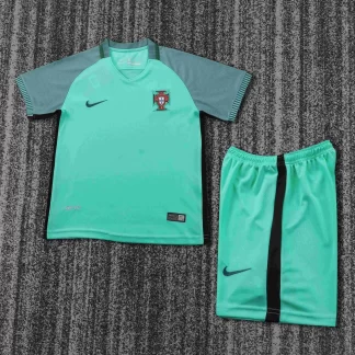 Camiseta de Fútbol Visitante Retro Portugal 2016 Calidad Tailandesa Talla Infantil