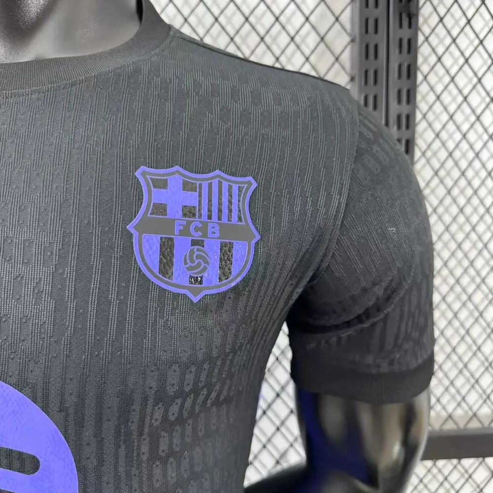 2025/2026 Camiseta de Fútbol Versión Jugador Barcelona Versión Conjunta Negra Calidad Tailandesa — Vista 5