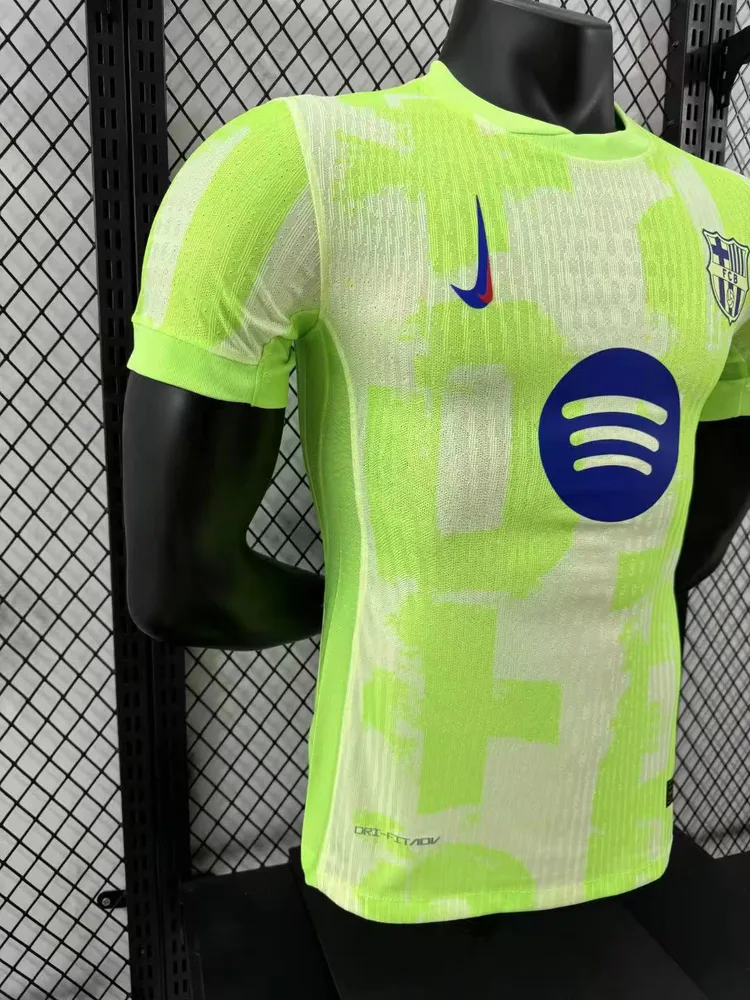 Camiseta de Fútbol Tercera Visitante Versión Jugador Barcelona Sin Spotify 2024/2025 Calidad Tailandesa — Vista 7