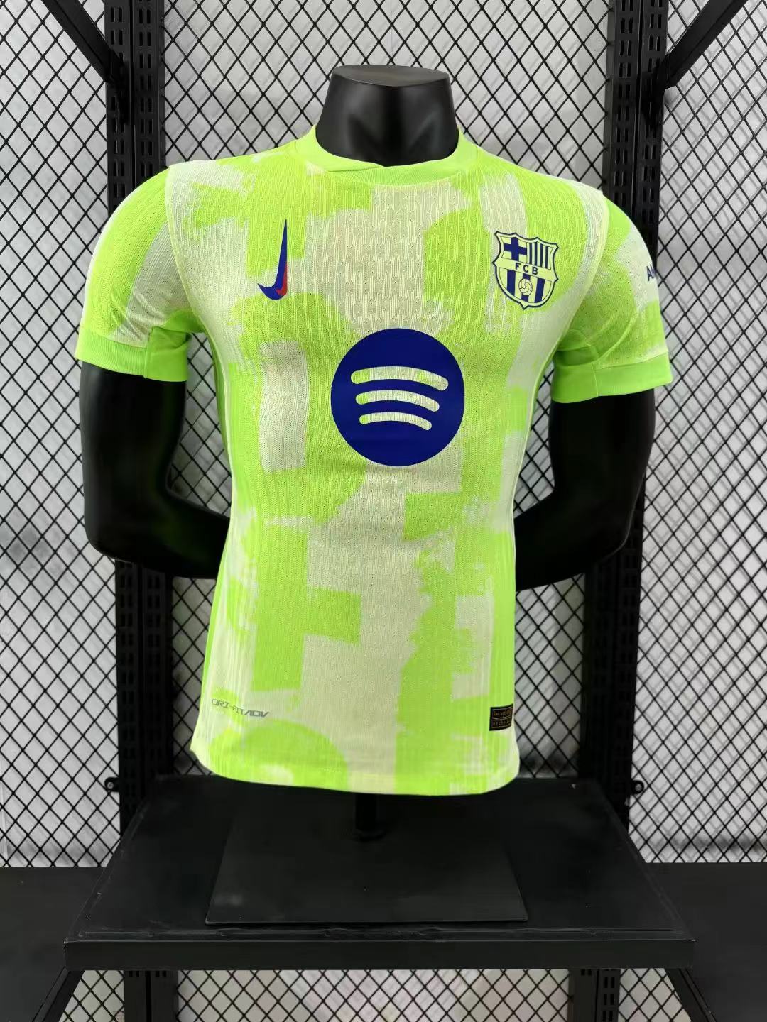 Camiseta de Fútbol Tercera Visitante Versión Jugador Barcelona Sin Spotify 2024/2025 Calidad Tailandesa — Vista 9