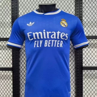 Camiseta de Fútbol Segunda Equipación Visitante Real Madrid 2025/2026 Versión Jugador Azul Calidad Tailandesa — Vista 1