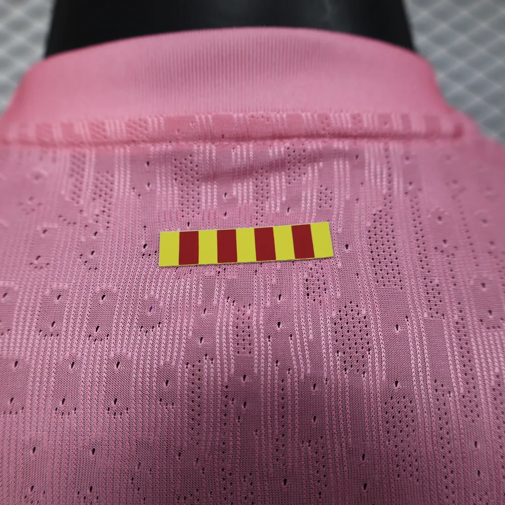 2025/2026 Versión Jugador Barcelona Rosa Sin Número Camiseta de Fútbol Calidad Tailandesa — Vista 9