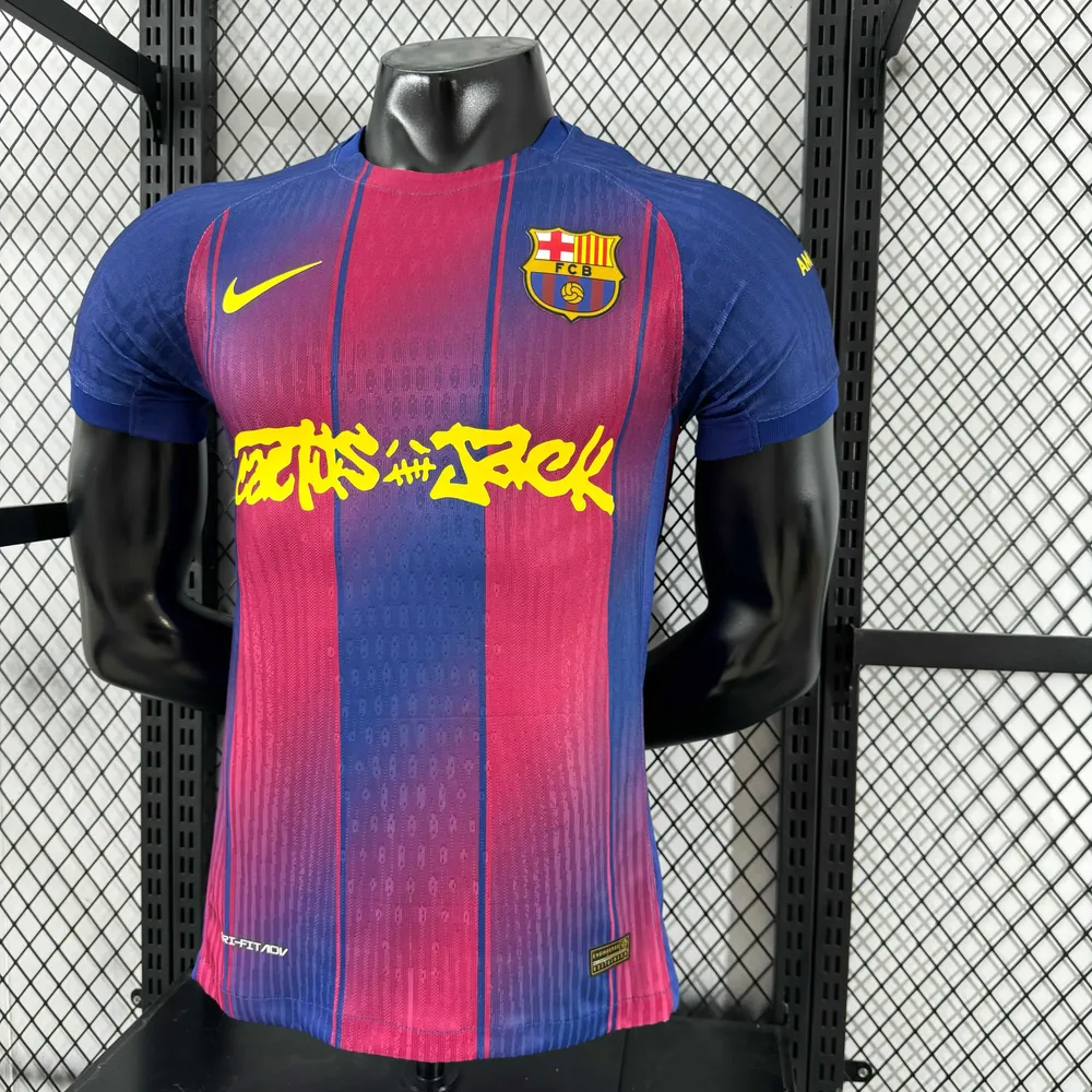 2025/2026 Versión Jugador Camiseta de Fútbol Local Colaboración Barcelona x Travis Scott Calidad Thai — Vista 7