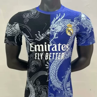 2025/2026 Versión Jugador Real Madrid Estampado Dragón Azul y Negra Camiseta de Fútbol Calidad Thai — Vista 1