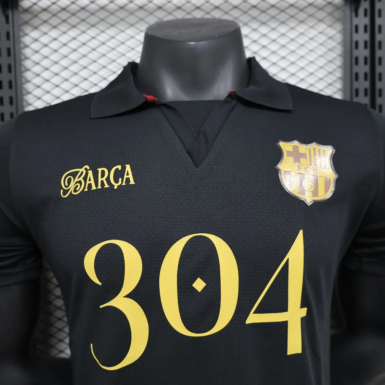 2024/2025 Versión Jugador Barcelona 304 Aniversario Edición Negra Camiseta Calidad Tailandesa — Vista 11