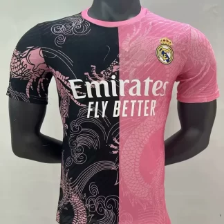 2025/2026 Versión Jugador Real Madrid Estampado Dragón Rosa y Negra Camiseta de Fútbol Calidad Thai — Vista 1