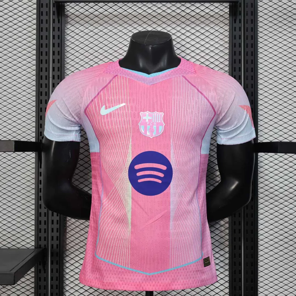 2025/2026 Barcelona Versión Jugador Edición Especial Rosa Camiseta de Fútbol Calidad Thai — Vista 1