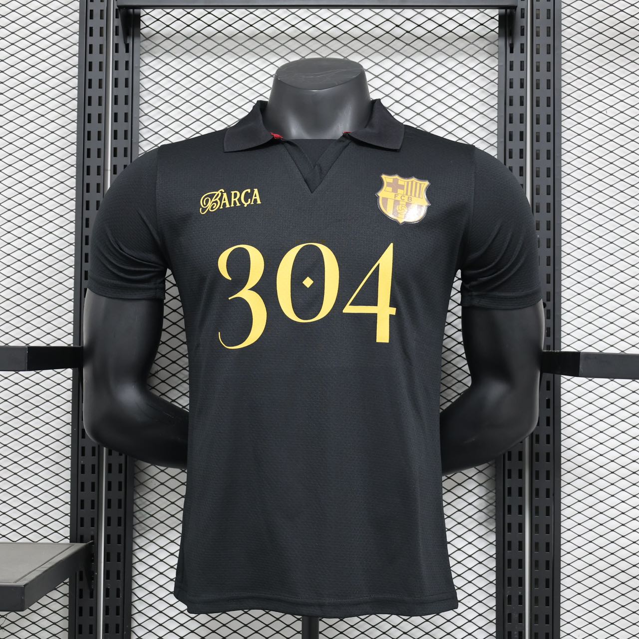 2024/2025 Versión Jugador Barcelona 304 Aniversario Edición Negra Camiseta Calidad Tailandesa — Vista 9