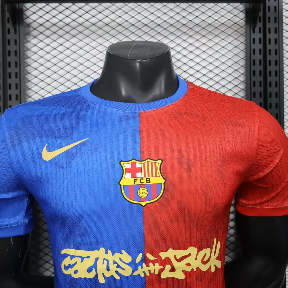 2025/2026 Camiseta Local Barcelona x Travis Scott Collab Versión Jugador Calidad Tailandesa — Vista 3