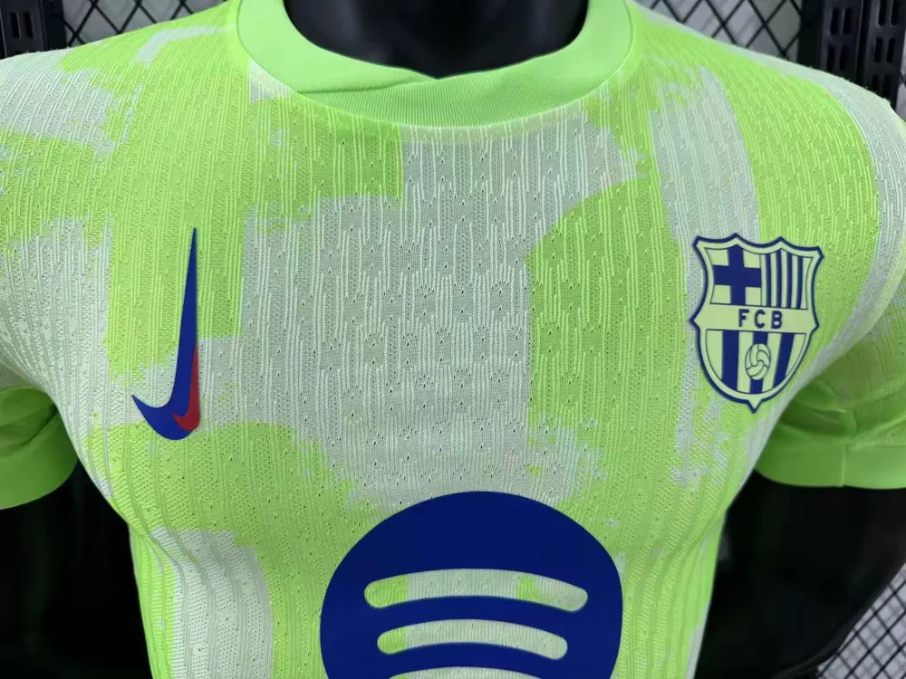 Camiseta de Fútbol Tercera Visitante Versión Jugador Barcelona Sin Spotify 2024/2025 Calidad Tailandesa — Vista 3