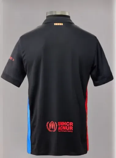 2024/2025 Versión Jugador Barcelona x Travis Scott Colaboración Visitante Negro Publicidad Camiseta de Fútbol Calidad Tailandesa — Vista 2