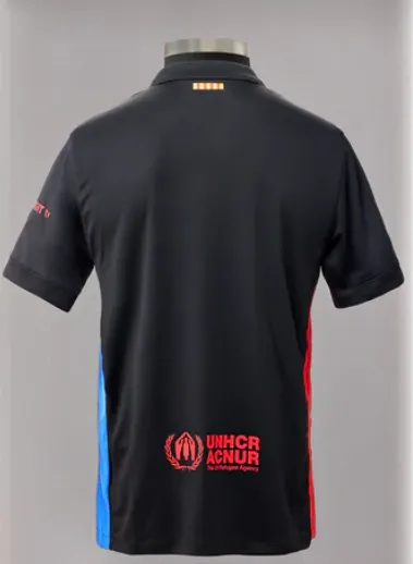2024/2025 Versión Jugador Barcelona x Travis Scott Colaboración Visitante Negro Publicidad Camiseta de Fútbol Calidad Tailandesa — Vista 4