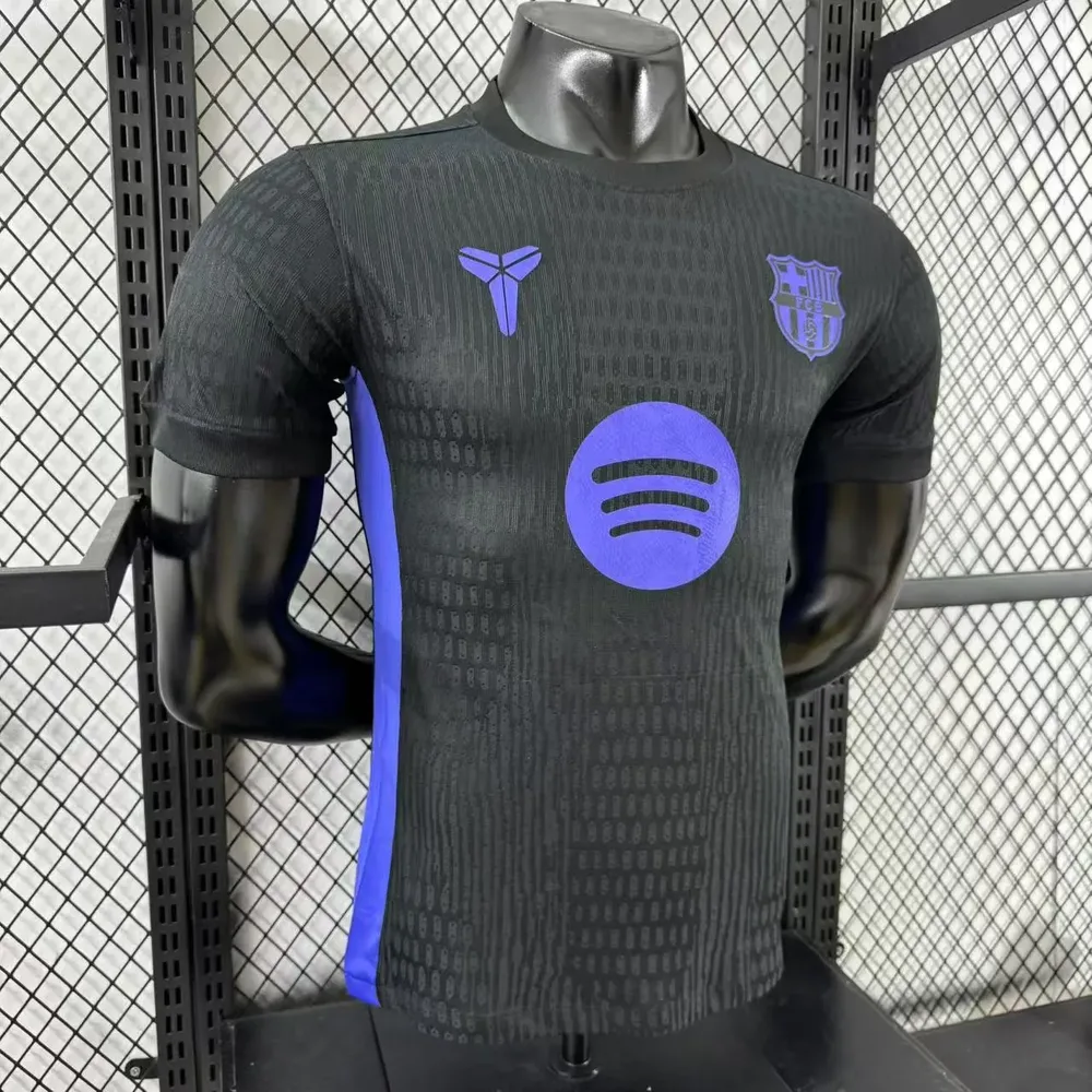 2025/2026 Camiseta de Fútbol Versión Jugador Barcelona Versión Conjunta Negra Calidad Tailandesa — Vista 6