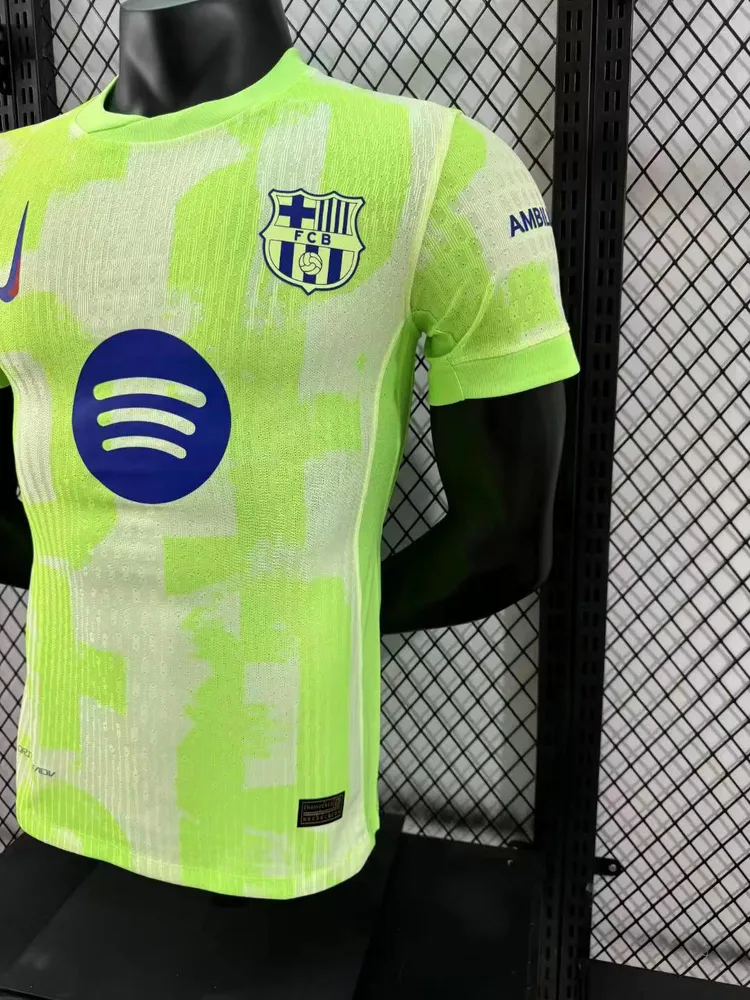 Camiseta de Fútbol Tercera Visitante Versión Jugador Barcelona Sin Spotify 2024/2025 Calidad Tailandesa — Vista 8