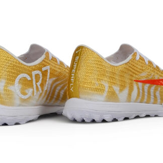 Botas de fútbol Mercurial 17 TF blanco y dorado, suela blanca