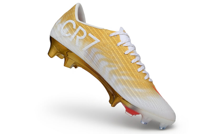 Botas de fútbol Mercurial Vapor 17 FG blanco, dorado y naranja