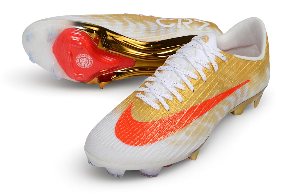 Botas de fútbol Mercurial Vapor 17 FG blanco, dorado y naranja - Imagen 2