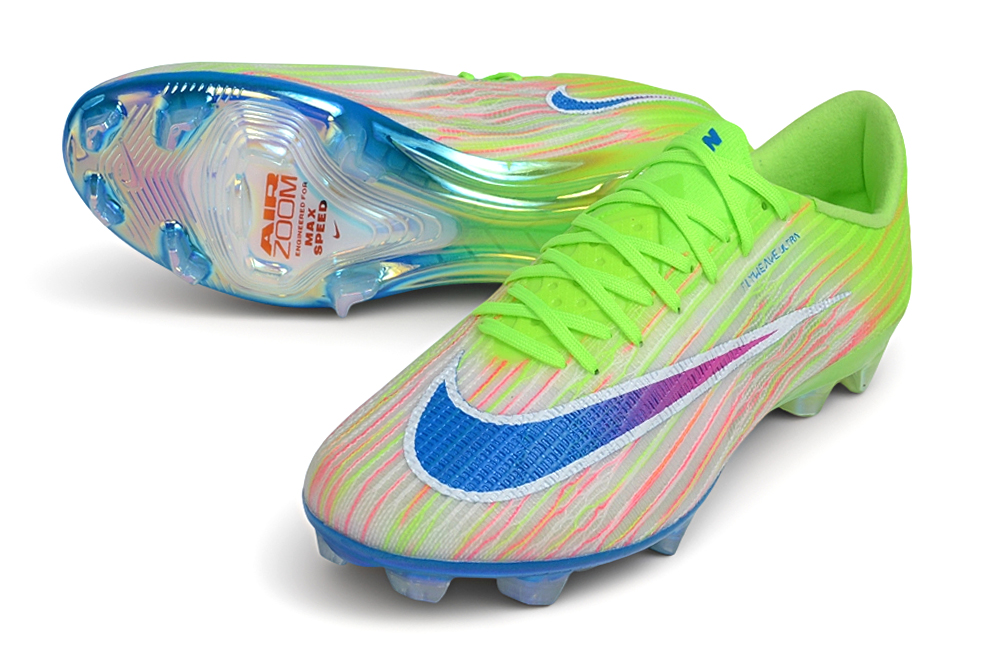 Botas de fútbol Mercurial Vapor 17 FG verde lima, rosa y azul - Imagen 2
