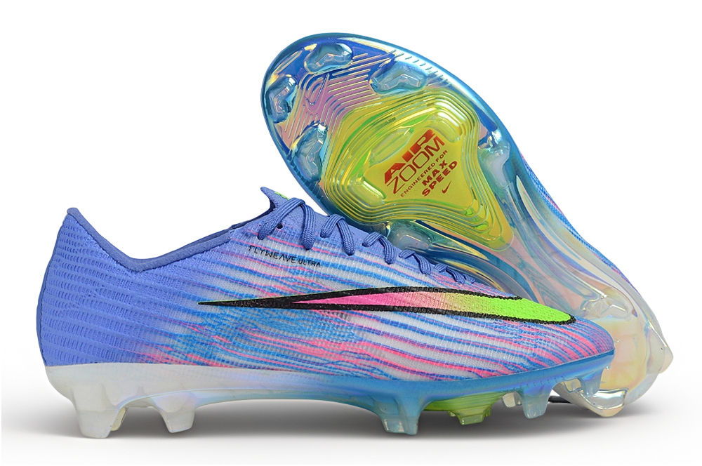 Botas de fútbol Mercurial Vapor 17 FG azul lavanda y verde lima - Imagen 2