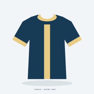 Retro Navy Football Shirt — Sample front illustration, not a product photograph
